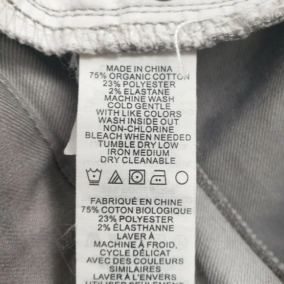 Prana Kara Jeans Size 4 27 Agave Light Gray Organic Cotton Blend - Picture 5 of 5